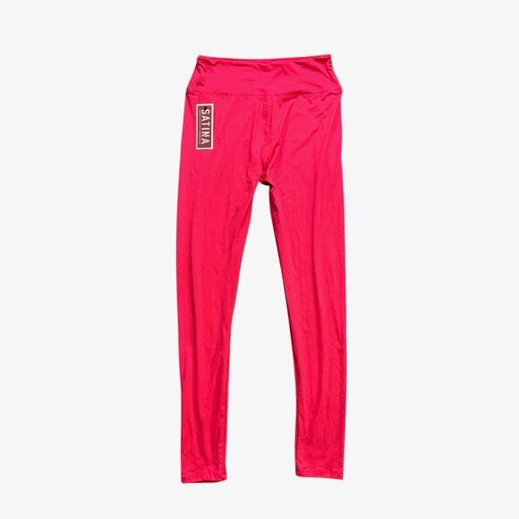 Satina Tights Women OS One Size Fuschia Sports Activewear Fitted Training Yoga - Picture 1 of 10